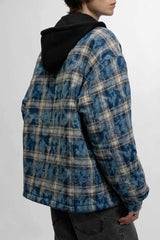 American Streetwear Hip-Hop Plaid Hoodie Jacket – Removable Hood, Cotton Lined - 5SION