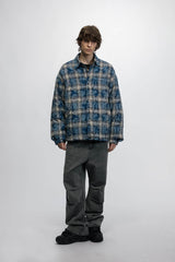 American Streetwear Hip-Hop Plaid Hoodie Jacket – Removable Hood, Cotton Lined - 5SION