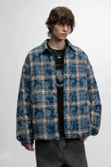American Streetwear Hip-Hop Plaid Hoodie Jacket – Removable Hood, Cotton Lined - 5SION