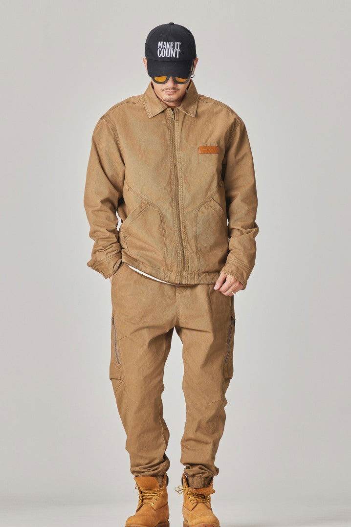 Winter Detroit Heavy Quilted Work Jacket for Men – Loose Fit, Cotton Lined - 5SION