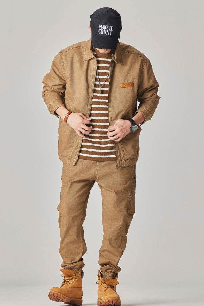 Winter Detroit Heavy Quilted Work Jacket for Men – Loose Fit, Cotton Lined - 5SION