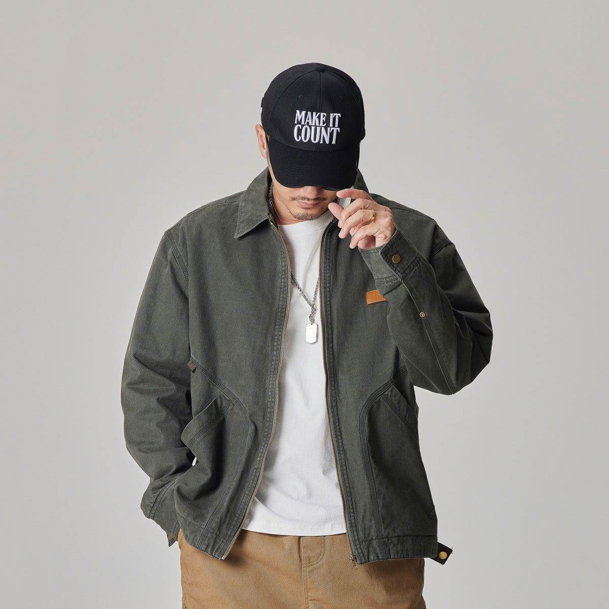 Winter Detroit Heavy Quilted Work Jacket for Men – Loose Fit, Cotton Lined - 5SION