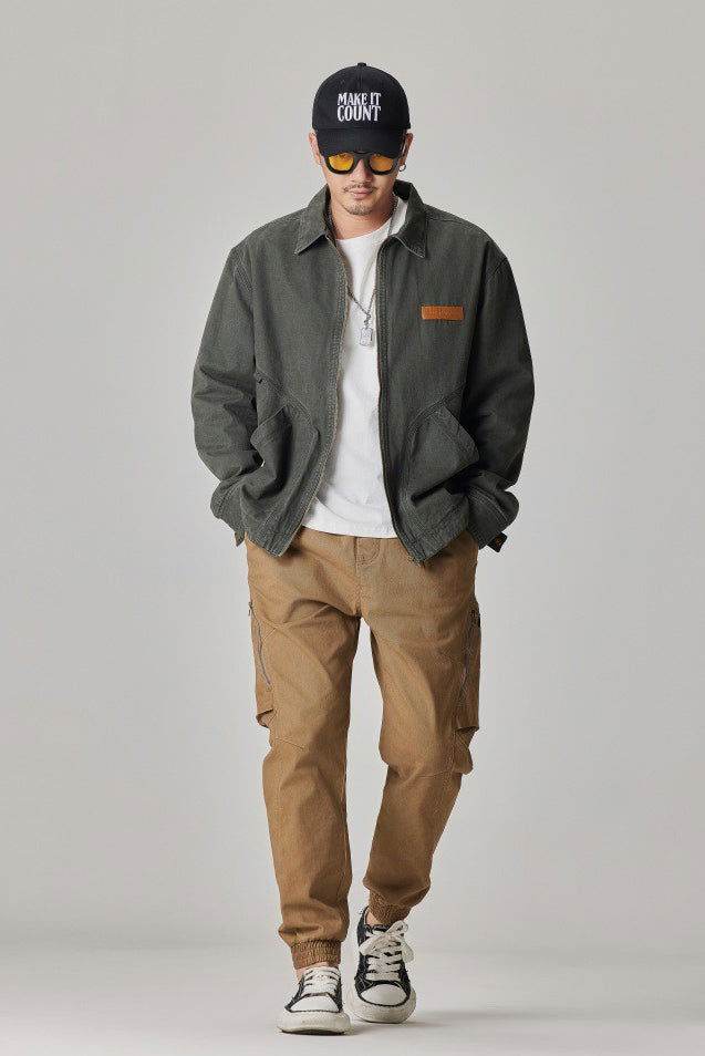 Winter Detroit Heavy Quilted Work Jacket for Men – Loose Fit, Cotton Lined - 5SION