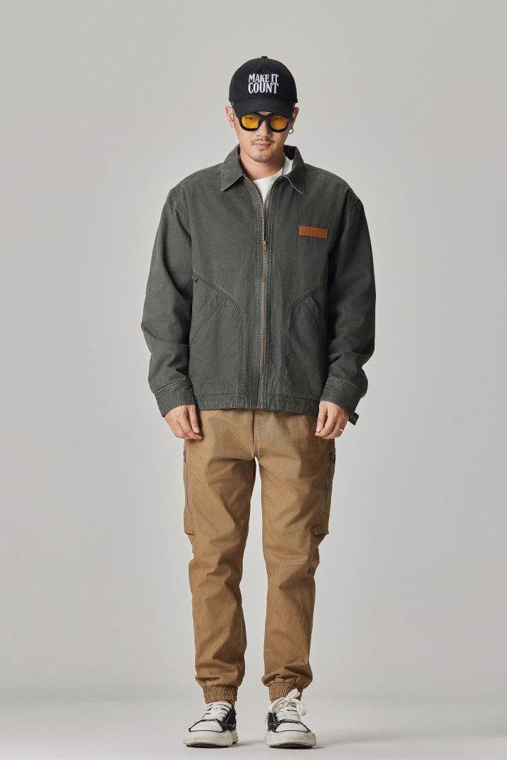 Winter Detroit Heavy Quilted Work Jacket for Men – Loose Fit, Cotton Lined - 5SION