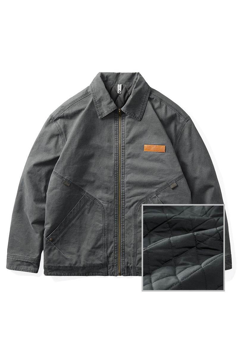 Winter Detroit Heavy Quilted Work Jacket for Men – Loose Fit, Cotton Lined - 5SION
