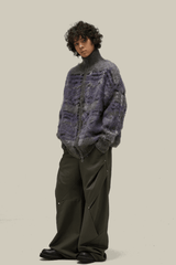 Winter Vintage American Knit Cardigan for Men – Loose & Relaxed - 5SION
