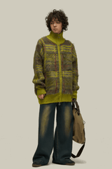 Winter Vintage American Knit Cardigan for Men – Loose & Relaxed - 5SION