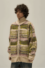 Winter Vintage American Knit Cardigan for Men – Loose & Relaxed - 5SION