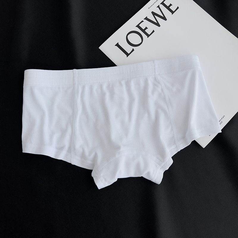 Men's Ribbed Boxer Briefs - Breathable Solid Color Underwear - 5SION