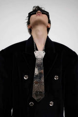 3D Spine-Inspired Metal Tie Necklace for a Bold, Modern Look - 5SION