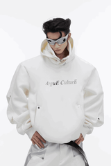 American Style Heavy Hooded Sweatshirt – High Collar, Shoulder Pads - 5SION