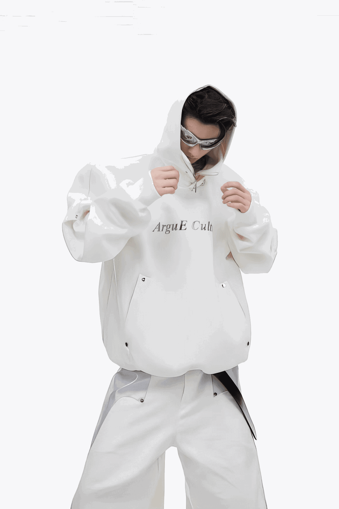 American Style Heavy Hooded Sweatshirt – High Collar, Shoulder Pads - 5SION
