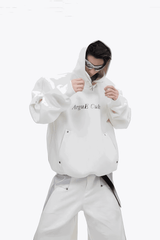 American Style Heavy Hooded Sweatshirt – High Collar, Shoulder Pads - 5SION