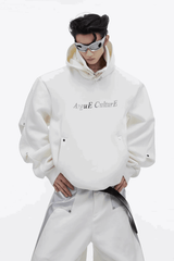 American Style Heavy Hooded Sweatshirt – High Collar, Shoulder Pads - 5SION