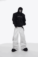 American Style Heavy Hooded Sweatshirt – High Collar, Shoulder Pads - 5SION