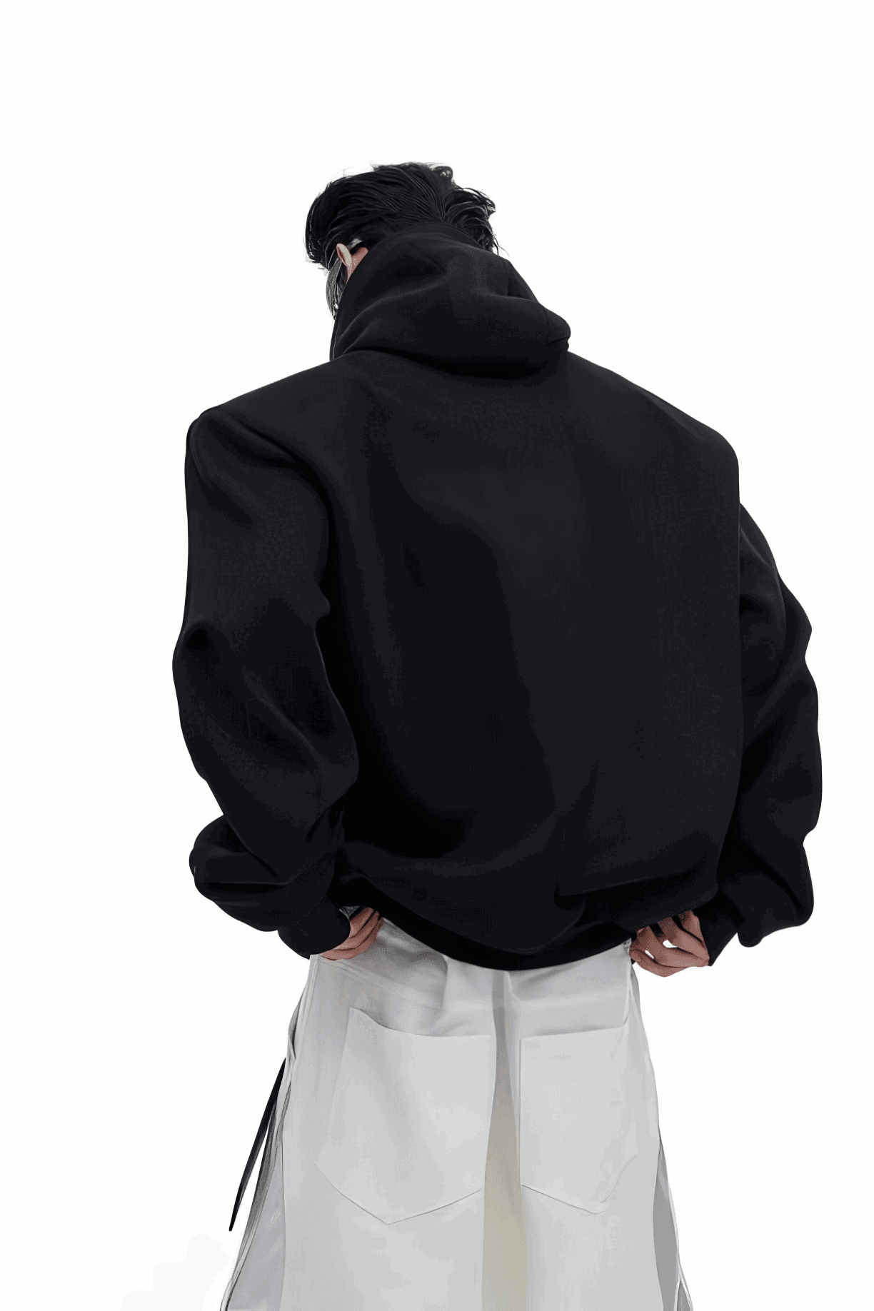 American Style Heavy Hooded Sweatshirt – High Collar, Shoulder Pads - 5SION
