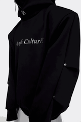American Style Heavy Hooded Sweatshirt – High Collar, Shoulder Pads - 5SION
