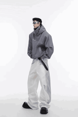 American Style Heavy Hooded Sweatshirt – High Collar, Shoulder Pads - 5SION