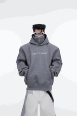 American Style Heavy Hooded Sweatshirt – High Collar, Shoulder Pads - 5SION