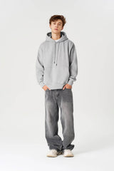 American Style Solid Color 350g Fleece Hoodie - 5SION