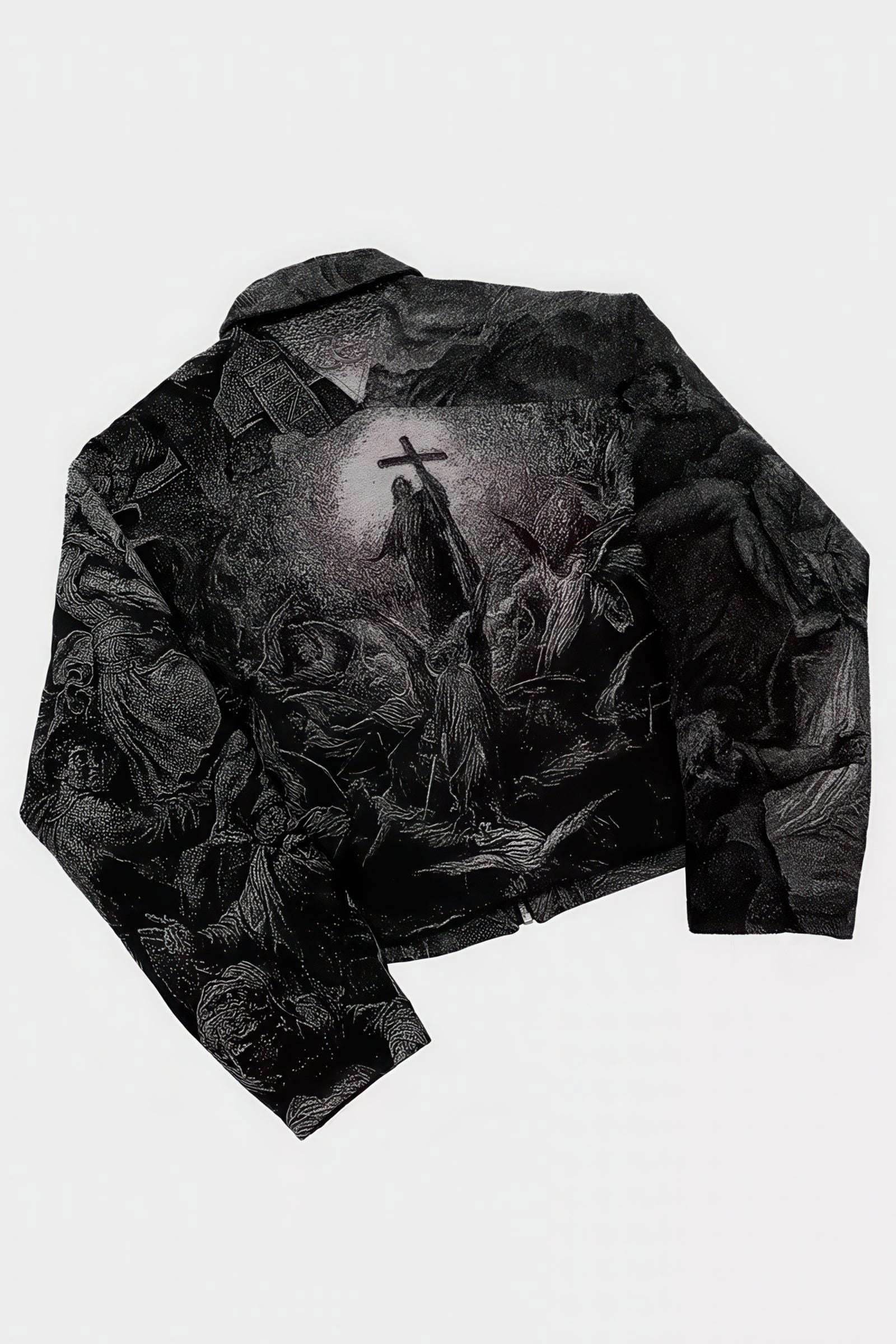 Avant-Garde Oversized Blazer - Textured Jacquard for Dark Fashion - 5SION