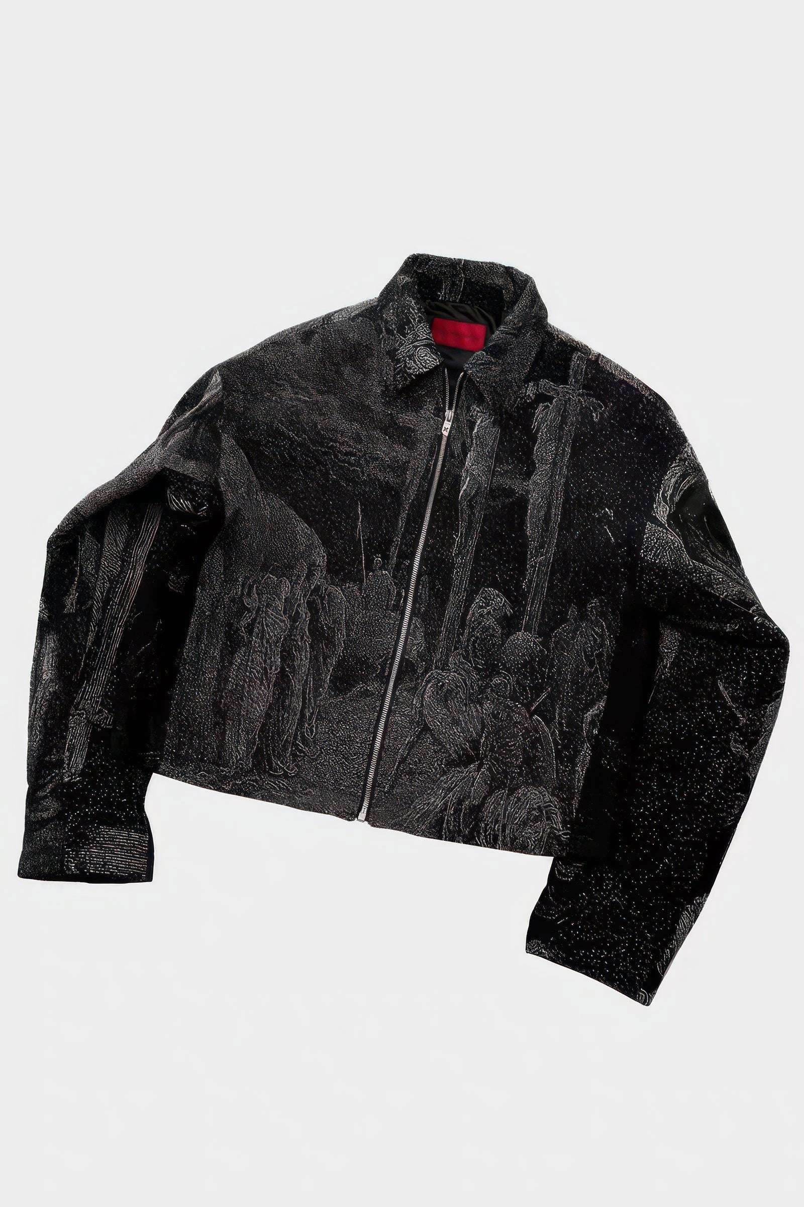 Avant-Garde Oversized Blazer - Textured Jacquard for Dark Fashion - 5SION