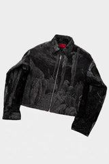 Avant-Garde Oversized Blazer - Textured Jacquard for Dark Fashion - 5SION