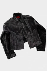 Avant-Garde Oversized Blazer - Textured Jacquard for Dark Fashion - 5SION