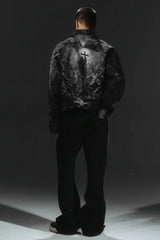 Avant-Garde Oversized Blazer - Textured Jacquard for Dark Fashion - 5SION