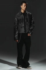 Avant-Garde Oversized Blazer - Textured Jacquard for Dark Fashion - 5SION