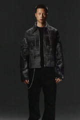 Avant-Garde Oversized Blazer - Textured Jacquard for Dark Fashion - 5SION