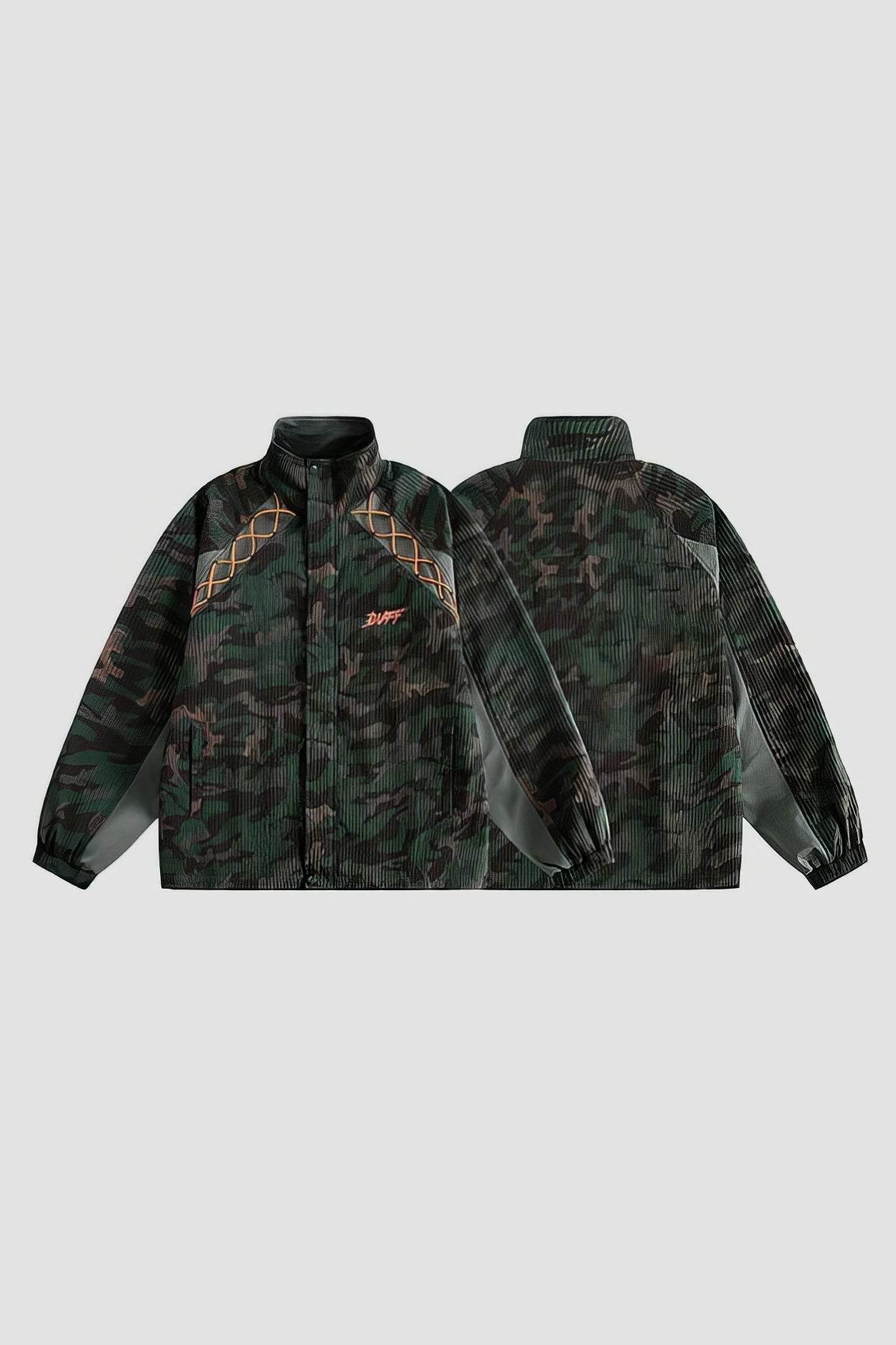 Loose Fit Corduroy Camouflage Jacket - Urban Streetwear Essential - 5SION