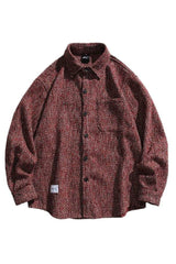 Loose Fit Wool Shirt Jacket for Men – Japanese Retro Style - 5SION