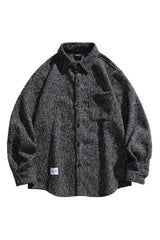 Loose Fit Wool Shirt Jacket for Men – Japanese Retro Style - 5SION