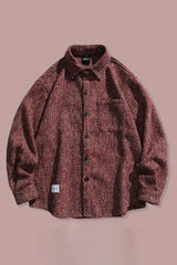 Loose Fit Wool Shirt Jacket for Men – Japanese Retro Style - 5SION