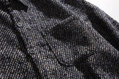 Loose Fit Wool Shirt Jacket for Men – Japanese Retro Style - 5SION