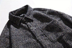 Loose Fit Wool Shirt Jacket for Men – Japanese Retro Style - 5SION