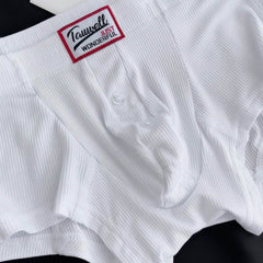 Men's Ribbed Boxer Briefs - Breathable Solid Color Underwear - 5SION