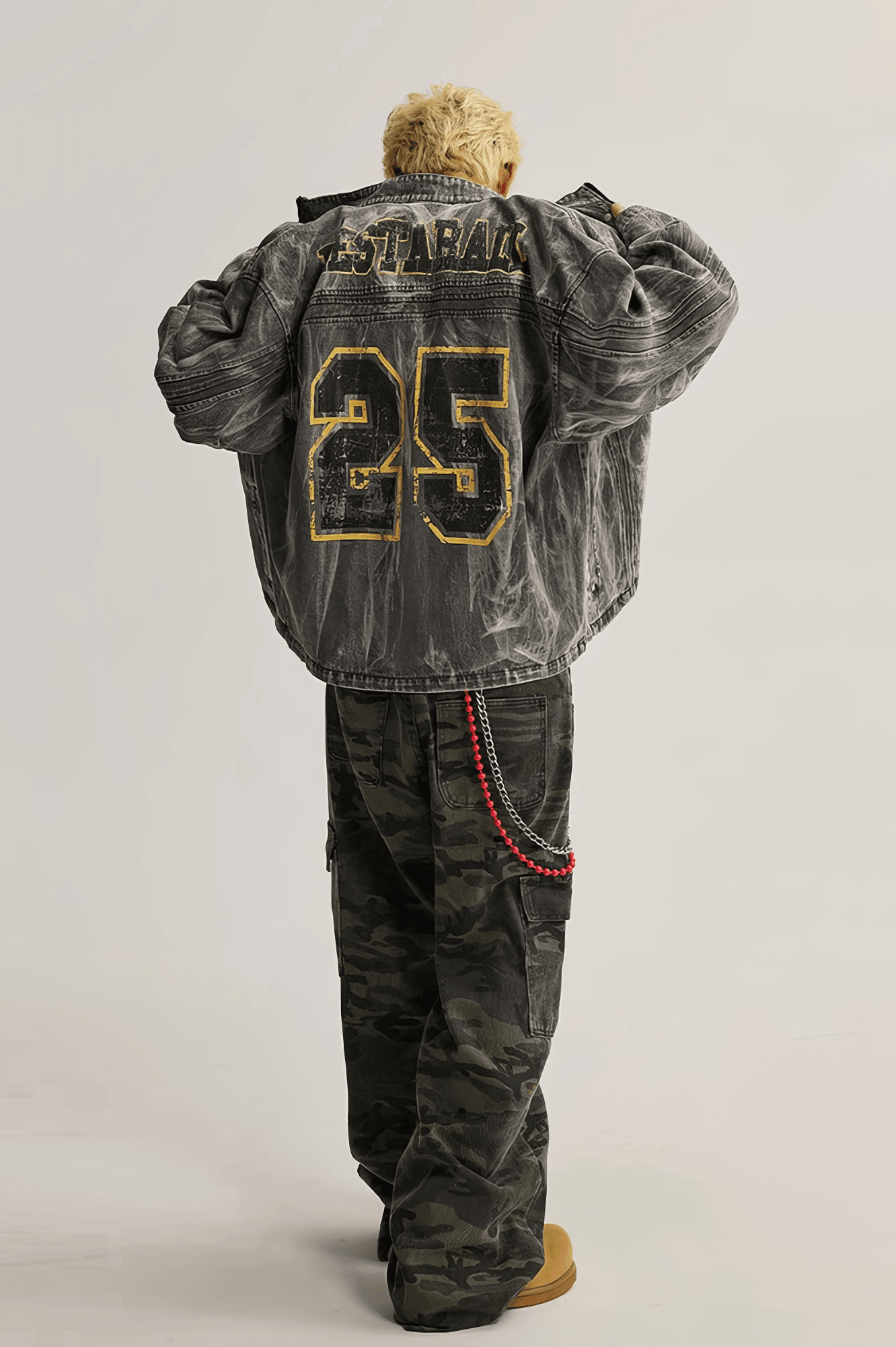 Winter Loose Graffiti Denim Jacket – Distressed & Motorcycle Style - 5SION