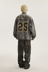 Winter Loose Graffiti Denim Jacket – Distressed & Motorcycle Style - 5SION