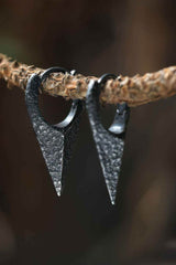Neutral Black Rock Texture Geometric Ear Stud Earrings - 5SION