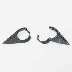 Neutral Black Rock Texture Geometric Ear Stud Earrings - 5SION
