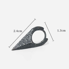 Neutral Black Rock Texture Geometric Ear Stud Earrings - 5SION