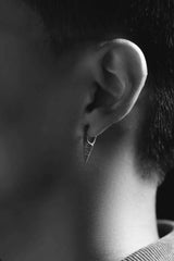 Neutral Black Rock Texture Geometric Ear Stud Earrings - 5SION