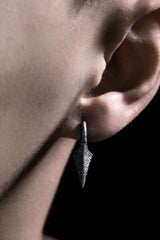 Neutral Black Rock Texture Geometric Ear Stud Earrings - 5SION