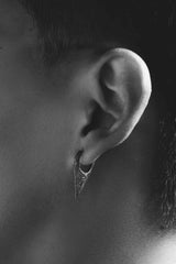 Neutral Black Rock Texture Geometric Ear Stud Earrings - 5SION