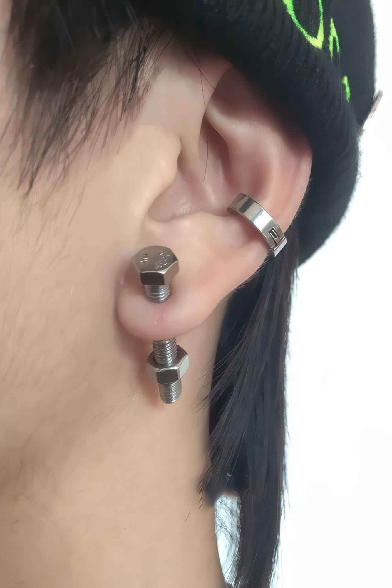 Nut and Bolt Stud Earrings for a Bold Industrial Look - 5SION