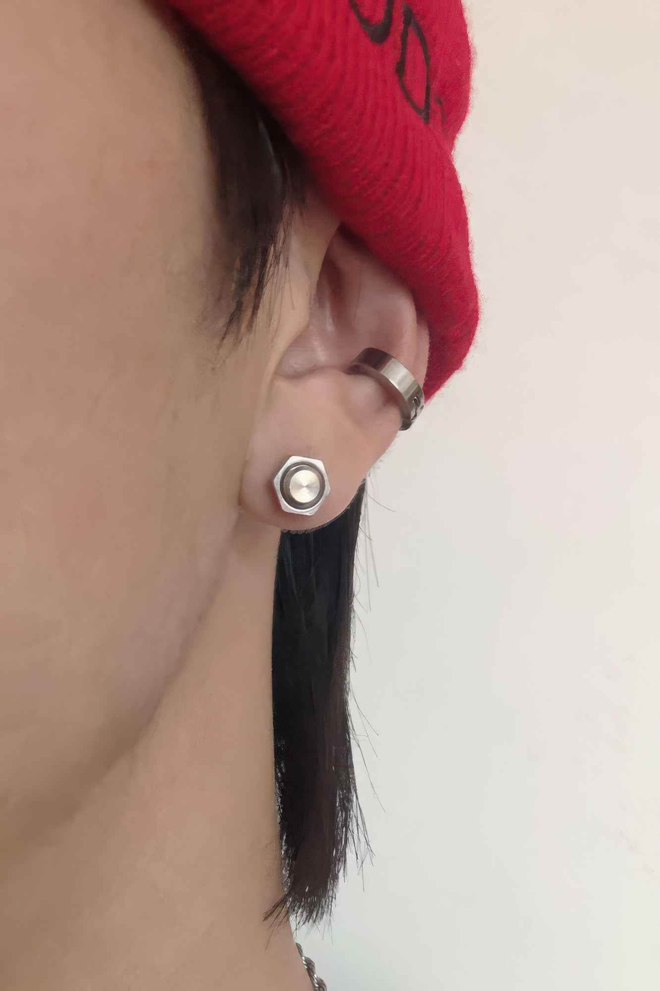 Nut and Bolt Stud Earrings for a Bold Industrial Look - 5SION