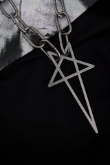 Pentagram Chain Necklace - Unisex Gothic Metal Statement Piece - 5SION