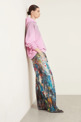 Unisex Colorblock Denim - Oil Painting Effect Relaxed Fit Pants - 5SION
